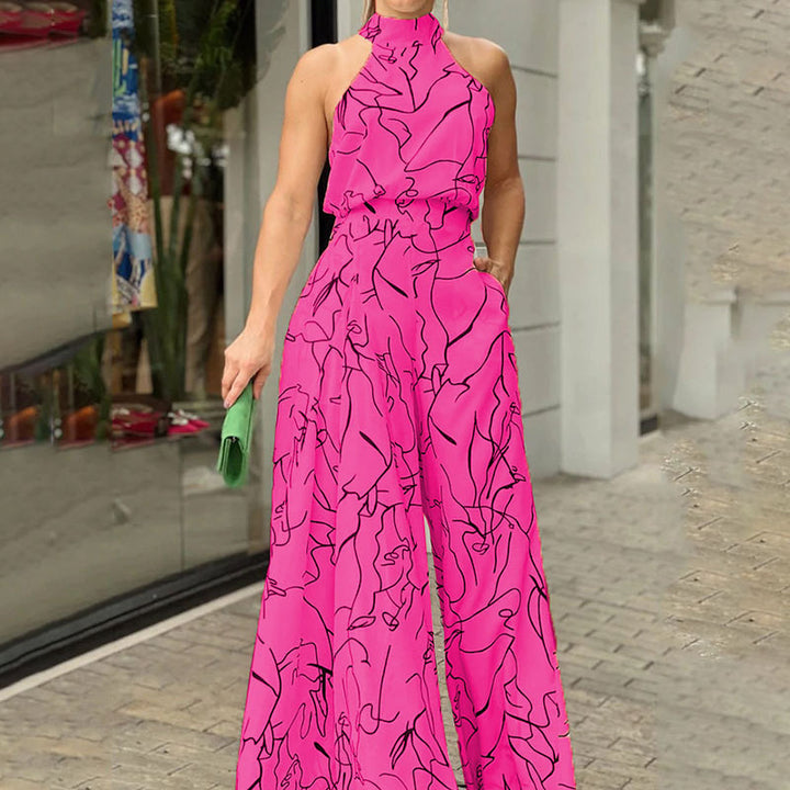 Legerer und eleganter Neckholder-Jumpsuit mit Schnürung 