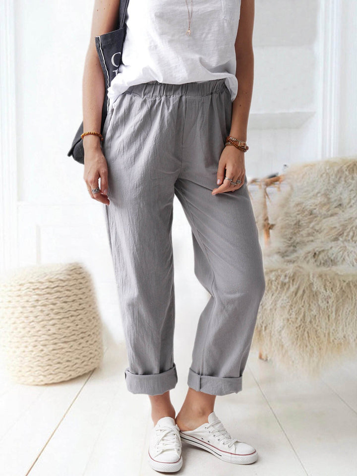 Women's Pure Color Casual Cotton Pants