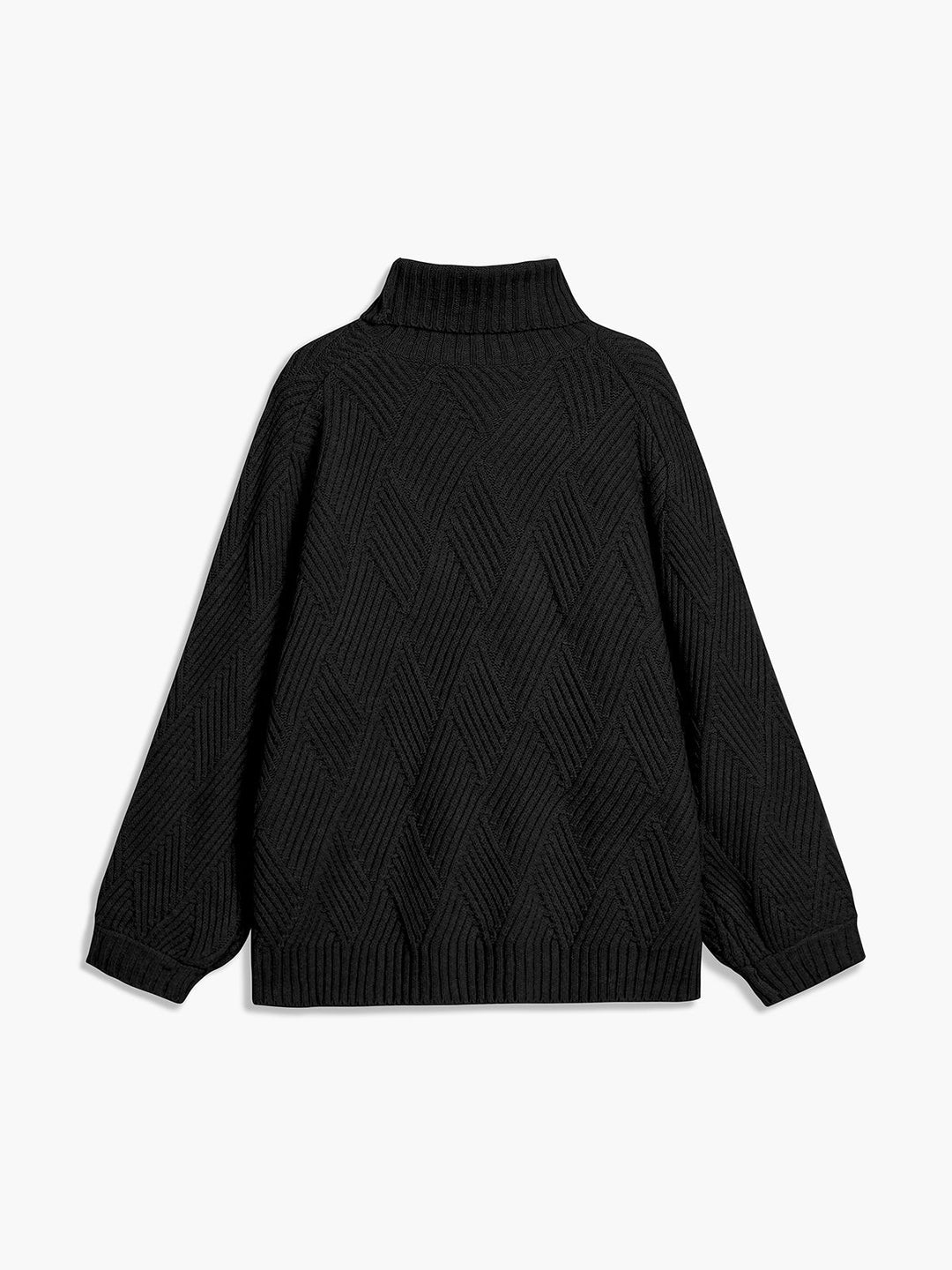 Criss Cross Knit Turtleneck Sweater