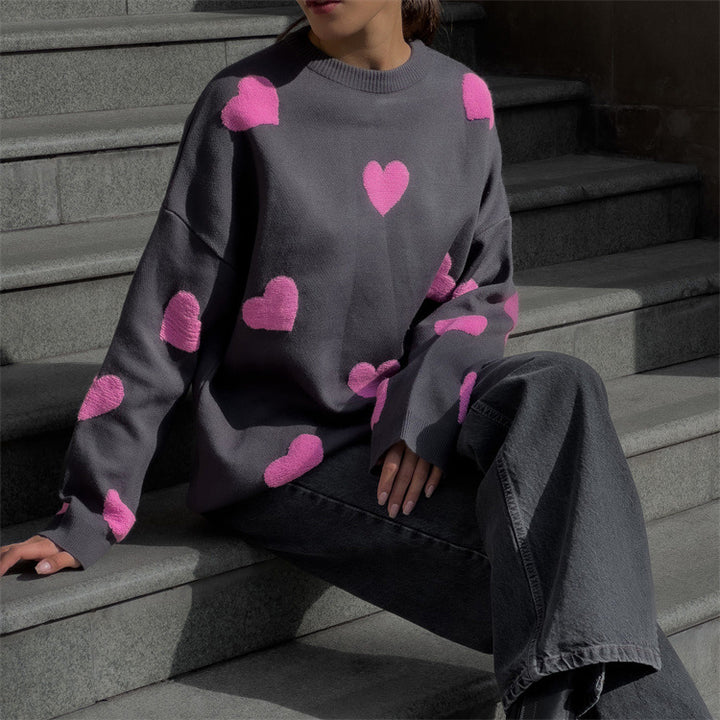 Julrea-50% RABATT-Heart Knit Sweatshirt