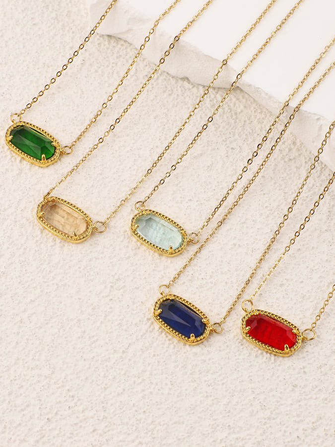 Oval Birthstone Pendant Necklace