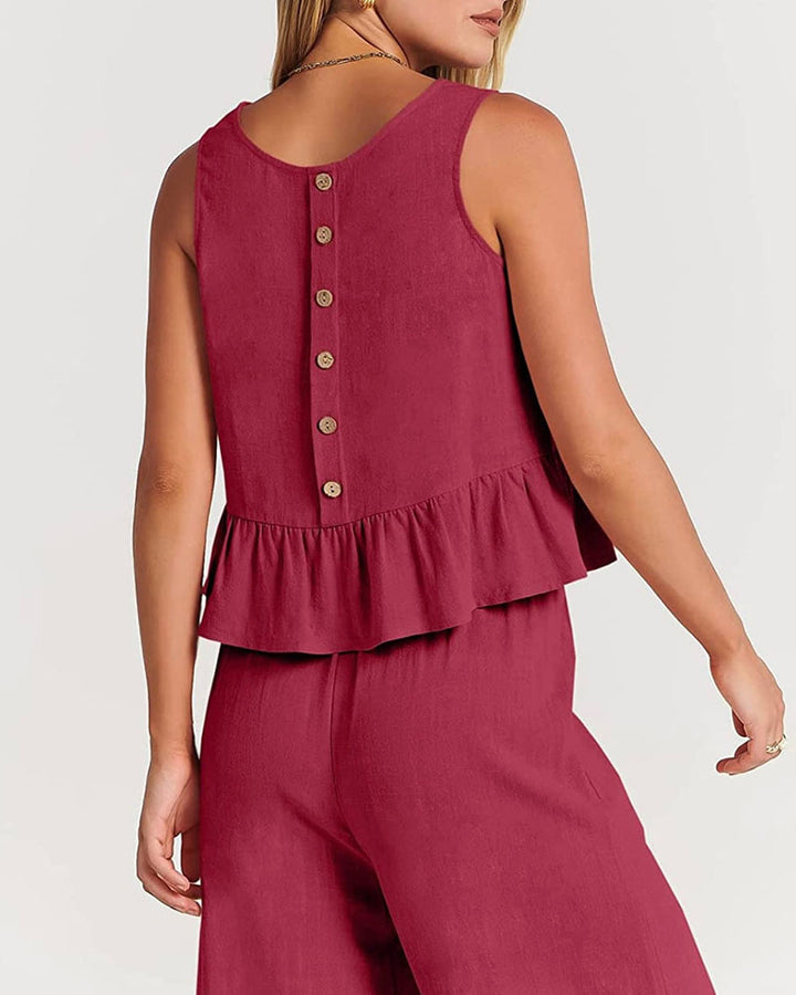 Summer's new pleated casual two-piece set