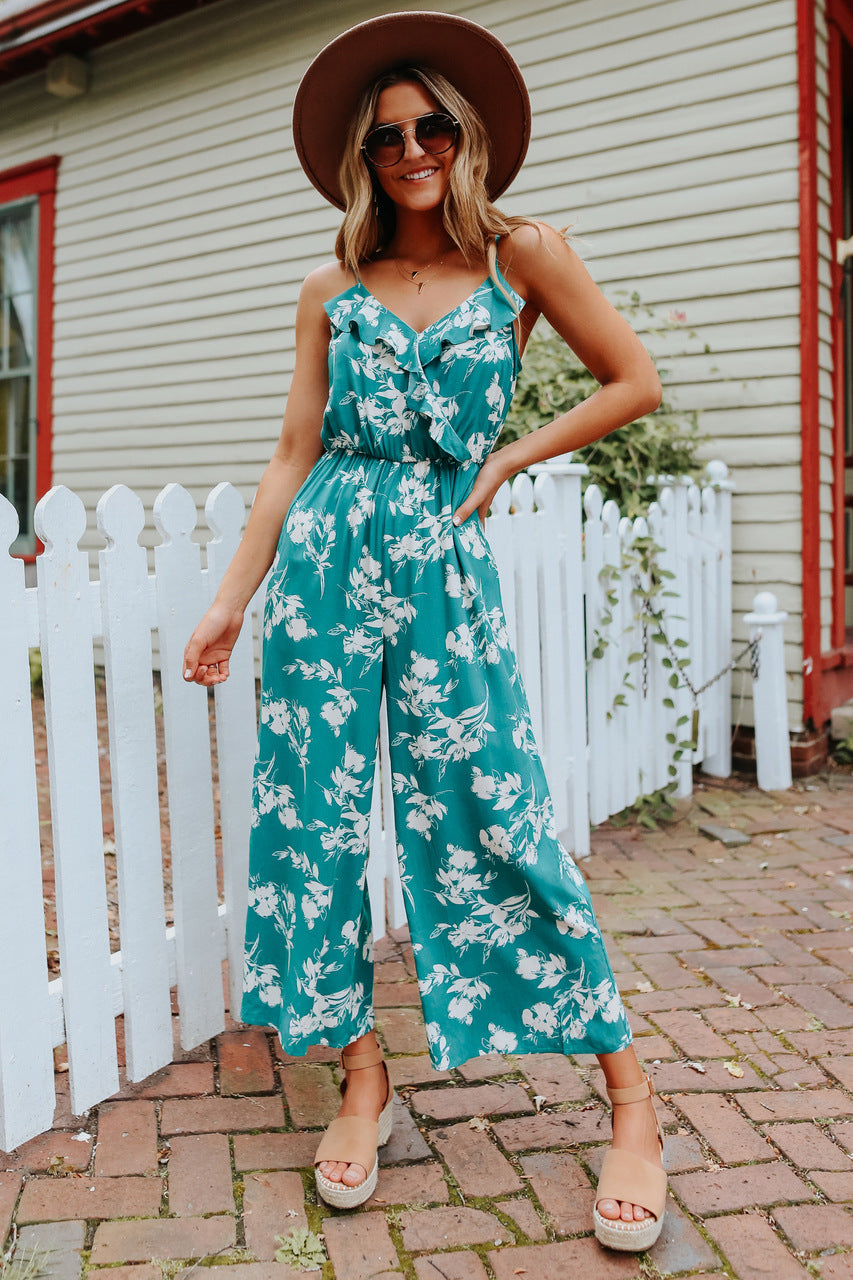 Perfect Floral Sleeveless Wide-Leg Jumpsuit