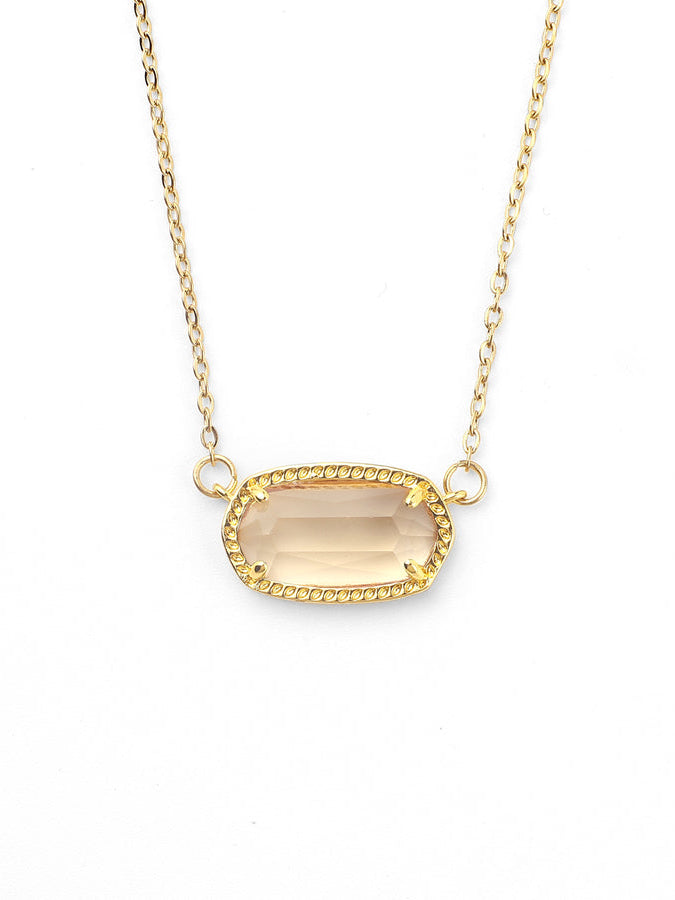 Oval Birthstone Pendant Necklace