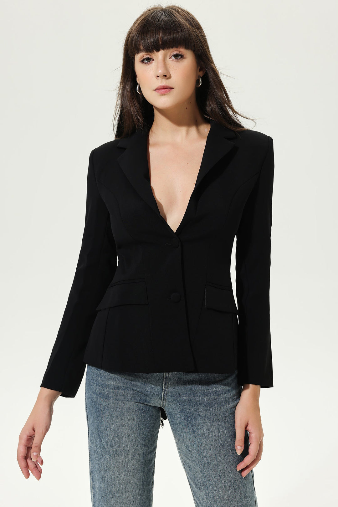 Black Cut-Out Backless Blazer