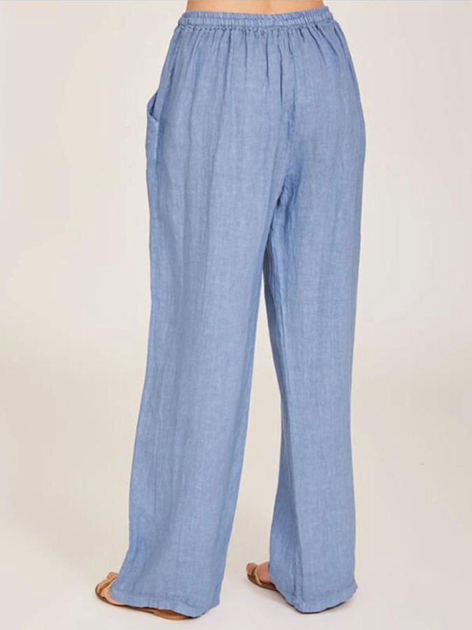 Women's casual cotton linen loose trousers