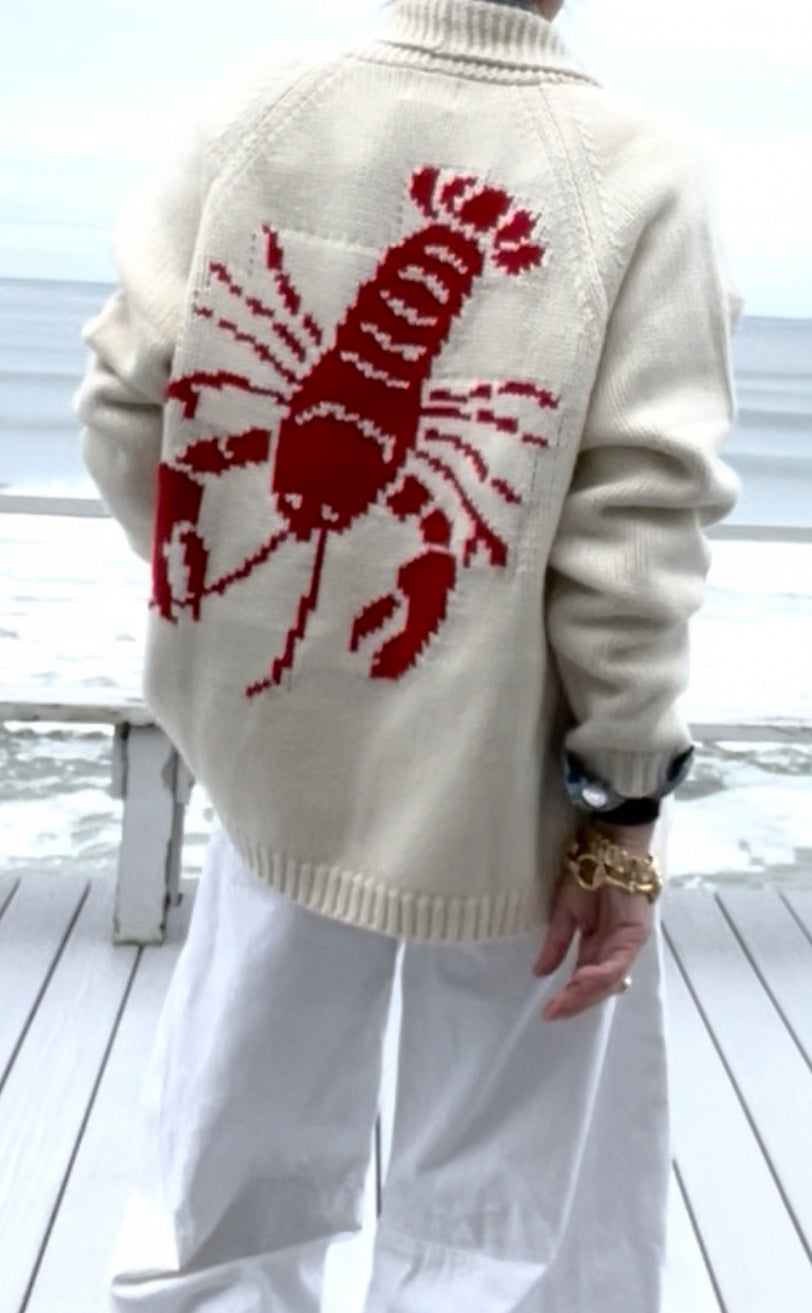 Ivory/White Lobster Cardigan