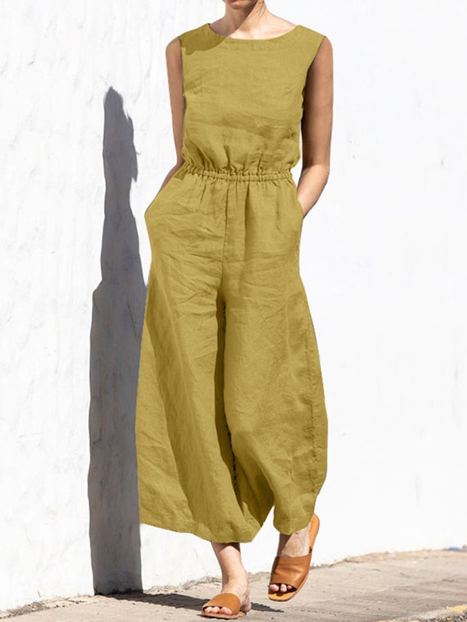 Casual Loose Solid Color Jumpsuit