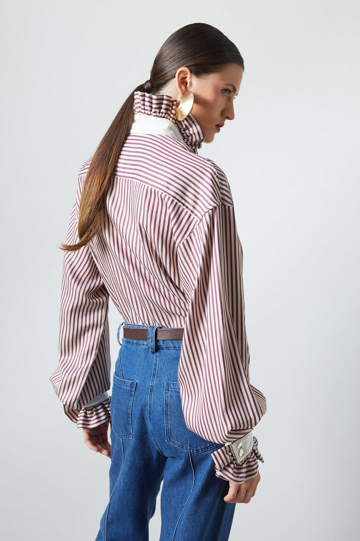 Red Ruffled Blouse