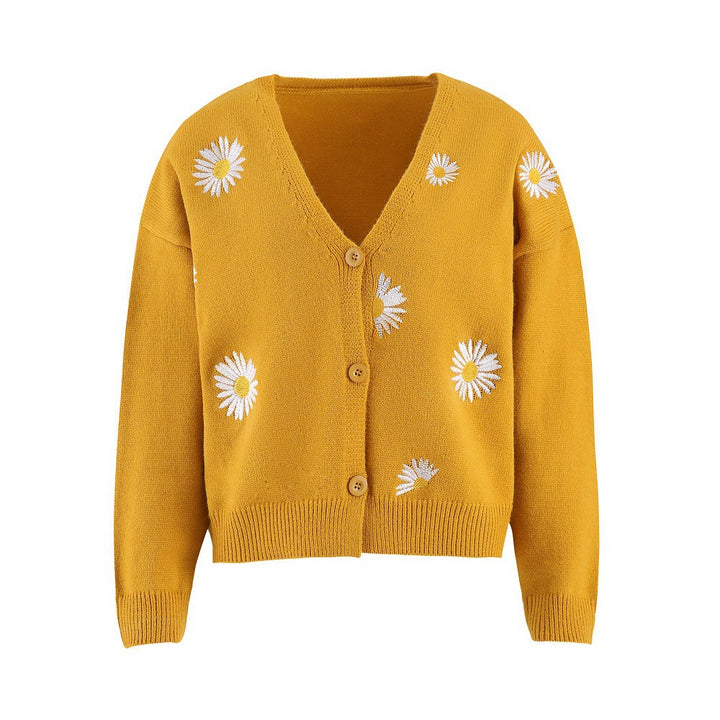 Cardigan da donna in maglione crisantemo