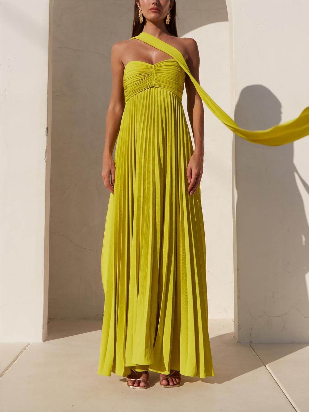 Pleated Tube Top Dress