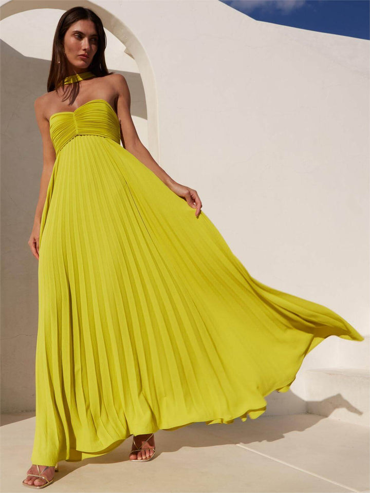 Pleated Tube Top Dress