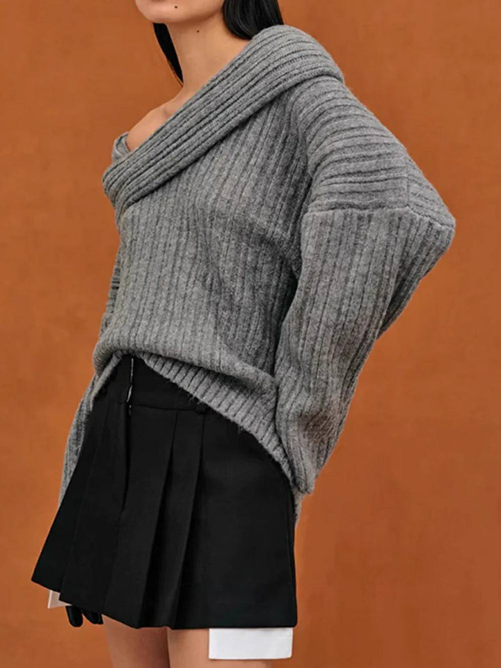 Pullover oversize lavorato a maglia alta