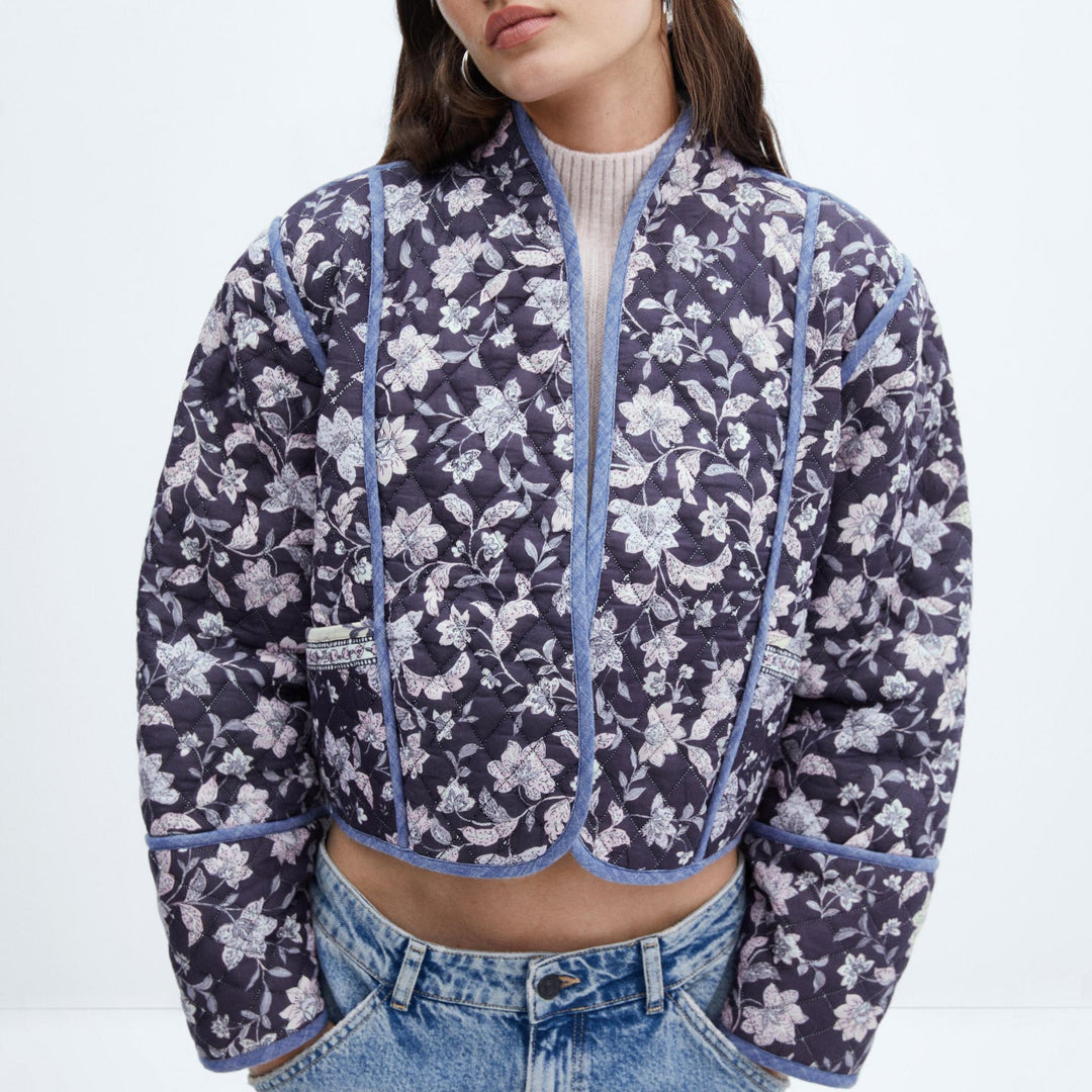 Veste réversible à imprimé floral ethnique