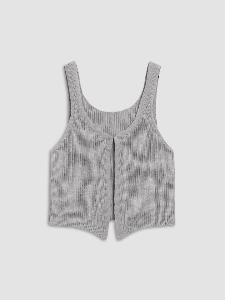 Classic Hook-and-Eye Knit Vest