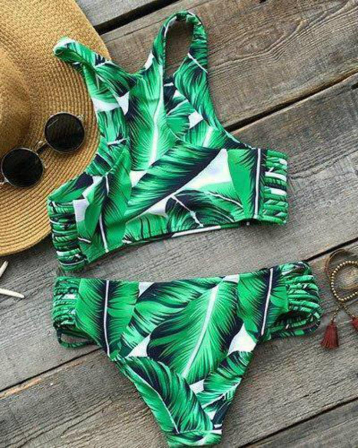 Everlilys Mulan Leaf Print Bikinis