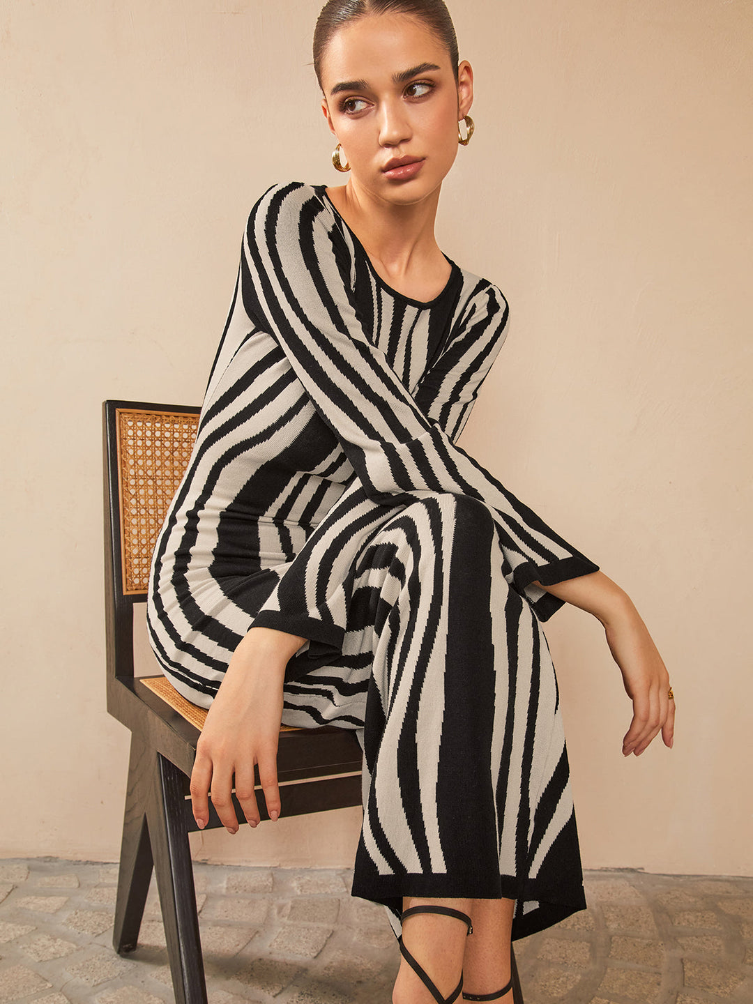 Leisure Zebrataur Long Sleeve Long Dress