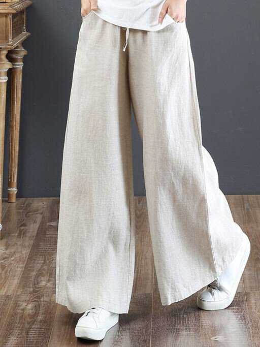 Pantaloni casual in lino da donna