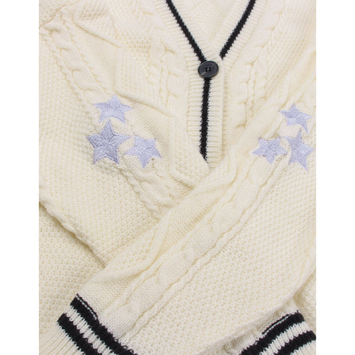 Lovely Star Sleeves Knitted Cardigan