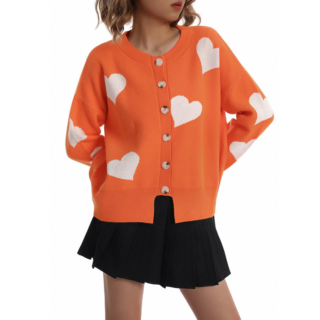 Cardigan da donna con maglione a cuore