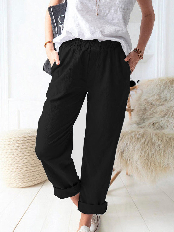 Women's Pure Color Casual Cotton Pants