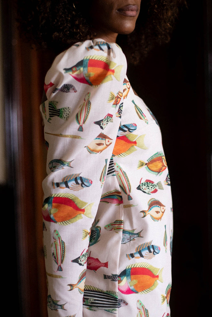 Fish Print Mini Dress