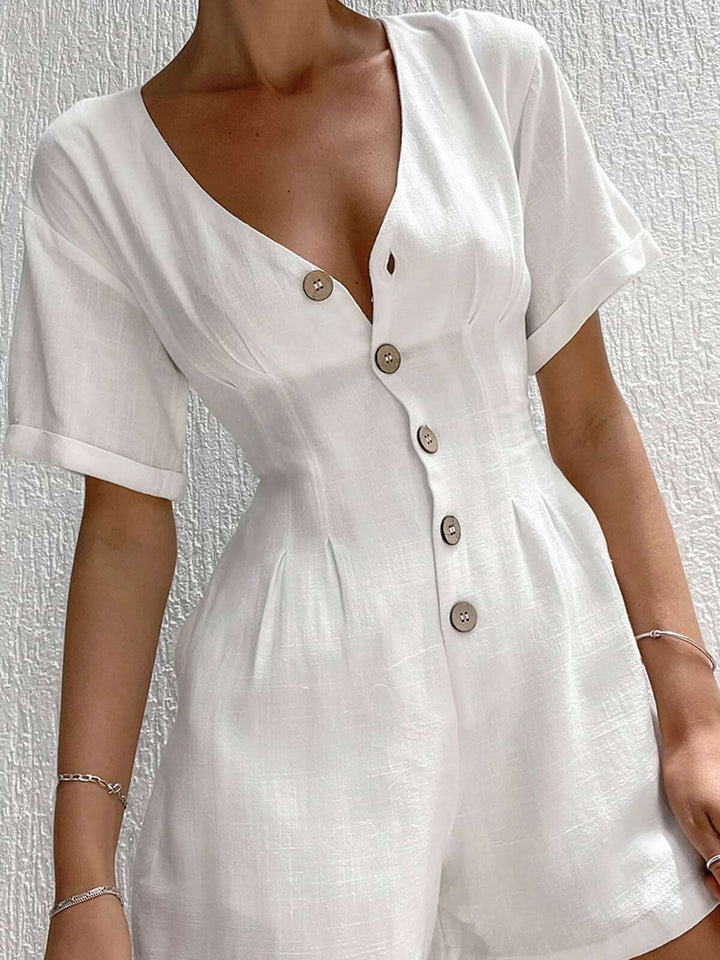 Button Down Cotton Jazz Jumpsuit