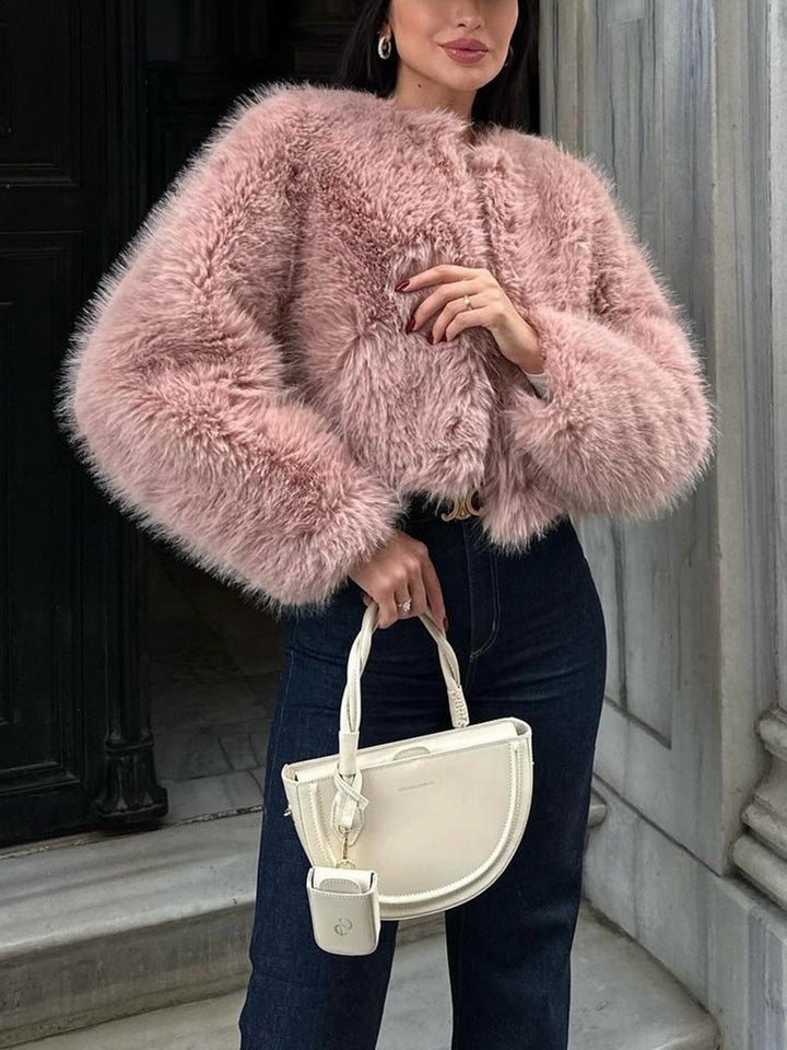 Winter Warm Faux Fur Fuzzy Coat