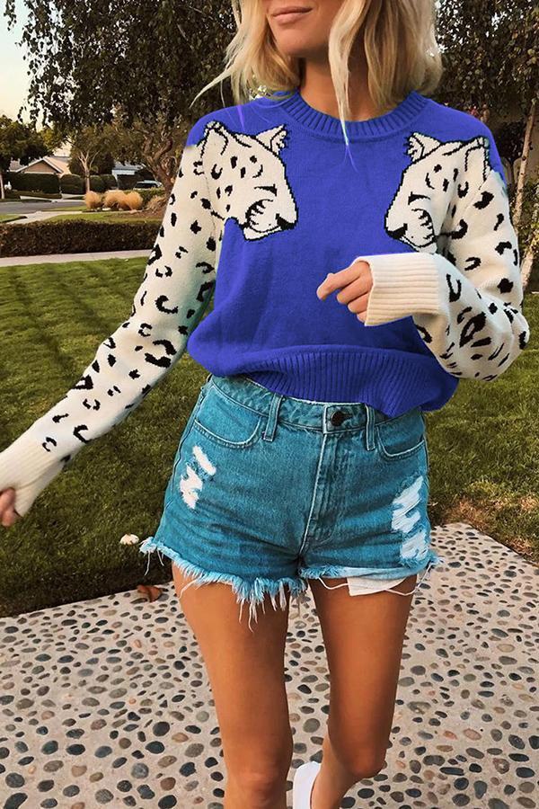 Casual Animal Print Sweater (6 Colors)