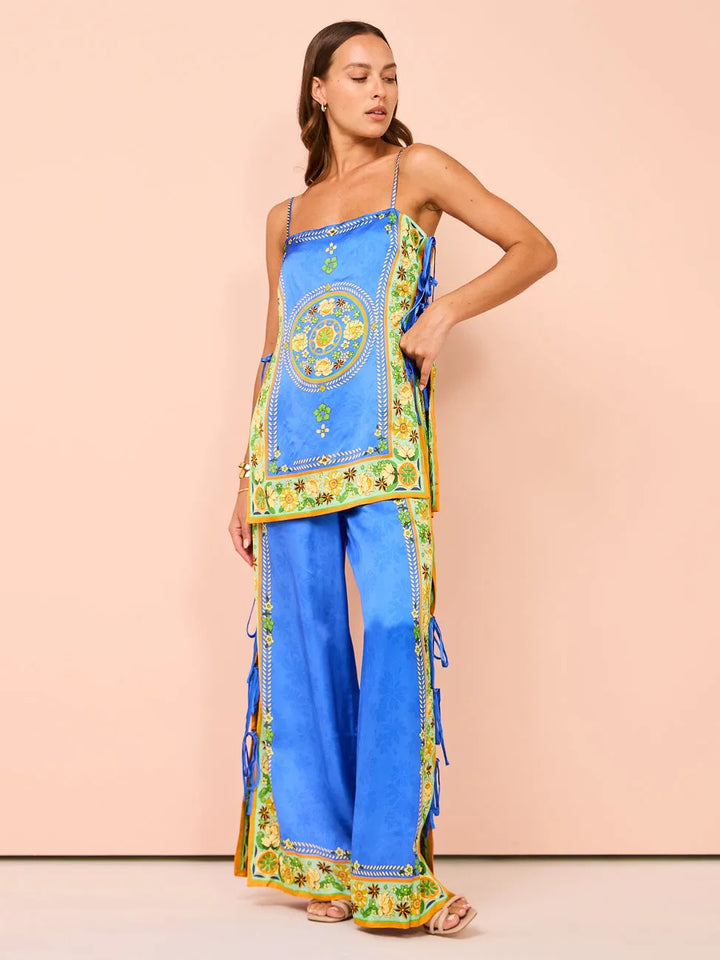 Printed vacation casual two-piece set