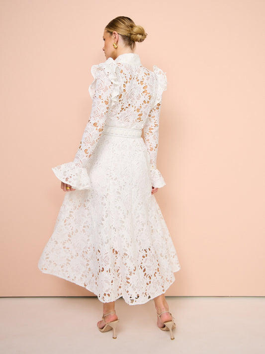 Leo Lin Aliyah Lace Butterfly Sleeve Maxi Dress