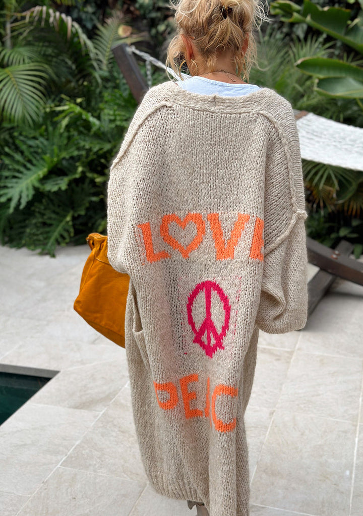 Peace Long Knit Cardigan