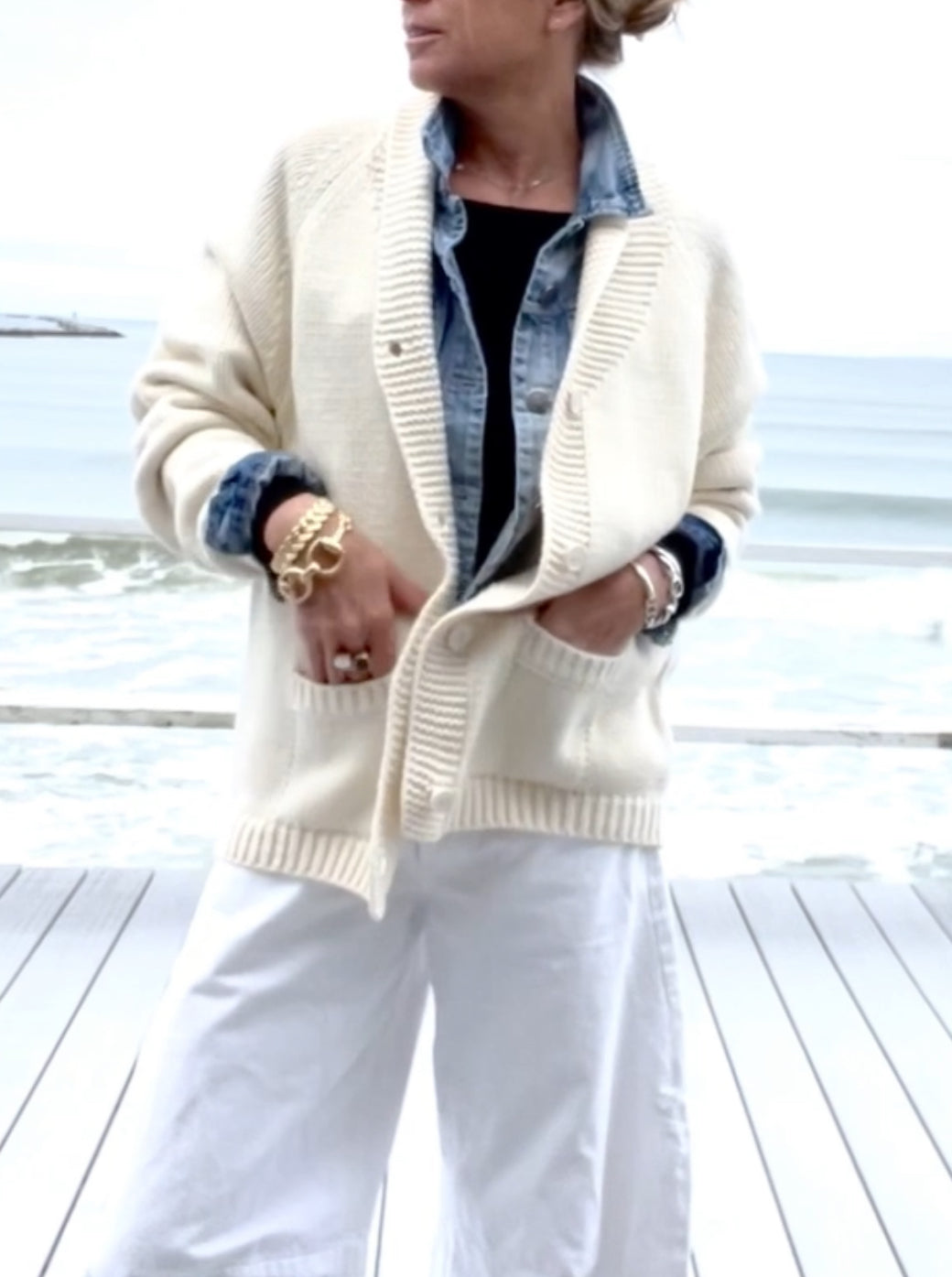 Ivory/White Lobster Cardigan