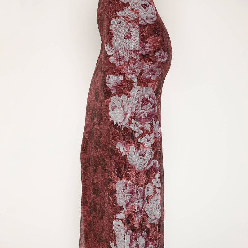 Large Range Floral Print Halter Maxi Dress