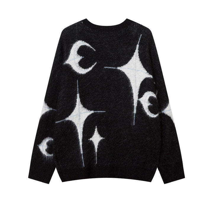 Star Moon Graphic Knitted Sweater