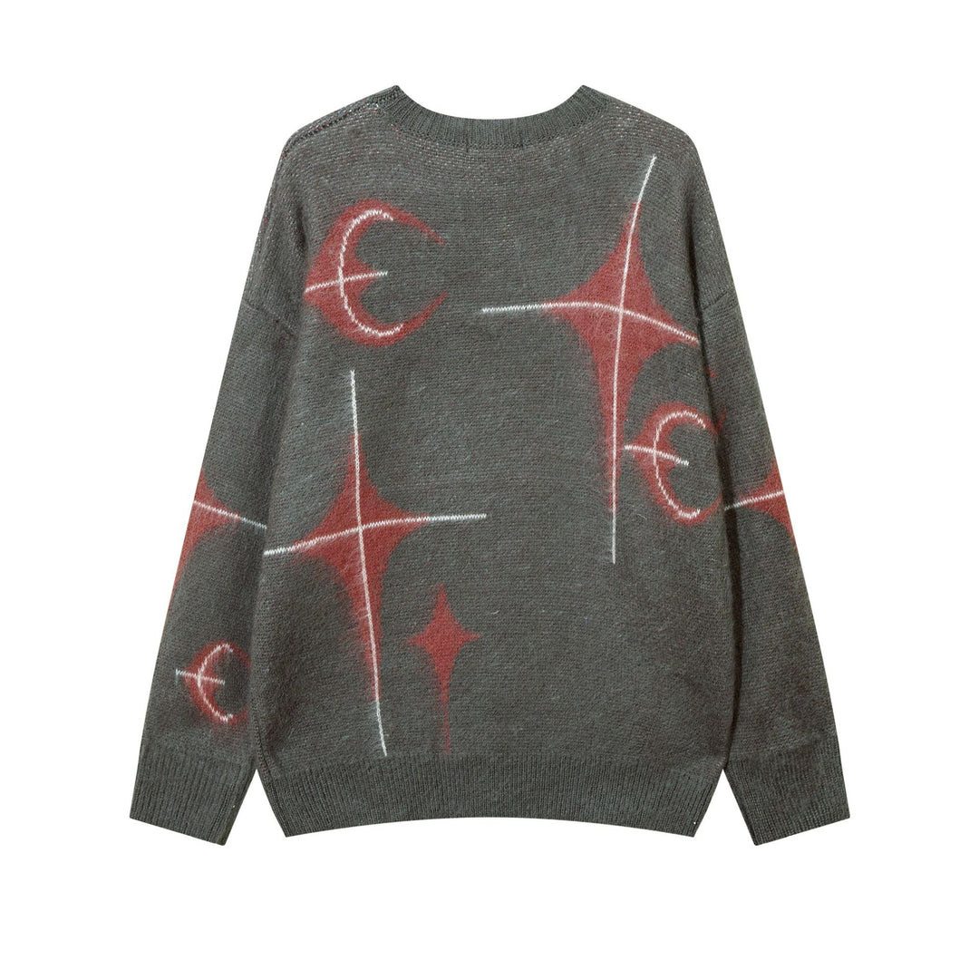 Star Moon Graphic Knitted Sweater