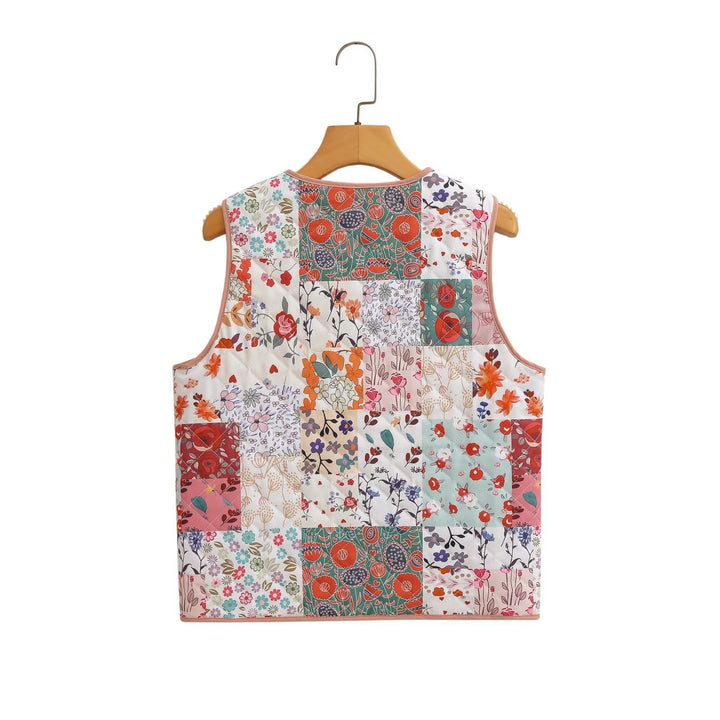 Colete Patchwork Estampado de Flores