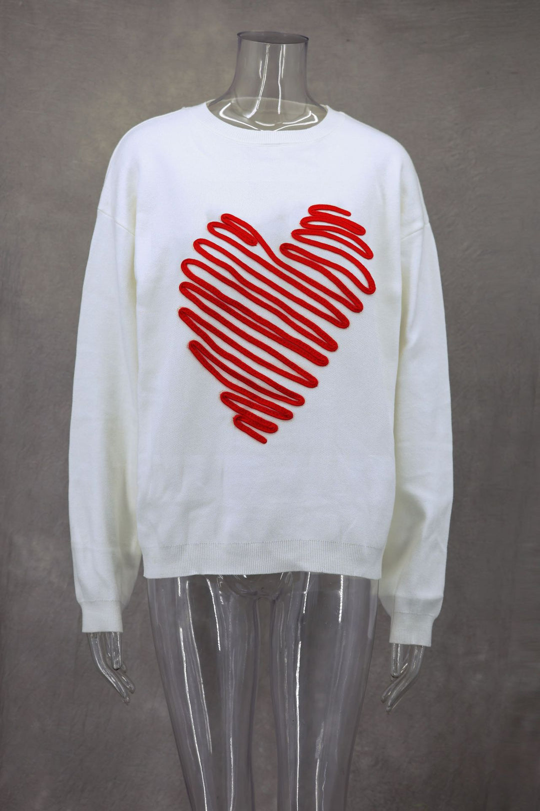 Doodle Heart Crew-Neck Sweater