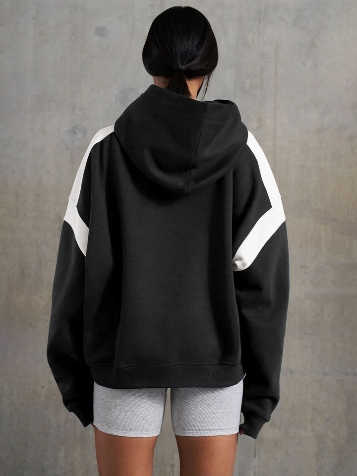 Loose Long-Sleeved Line Sport Hoodie