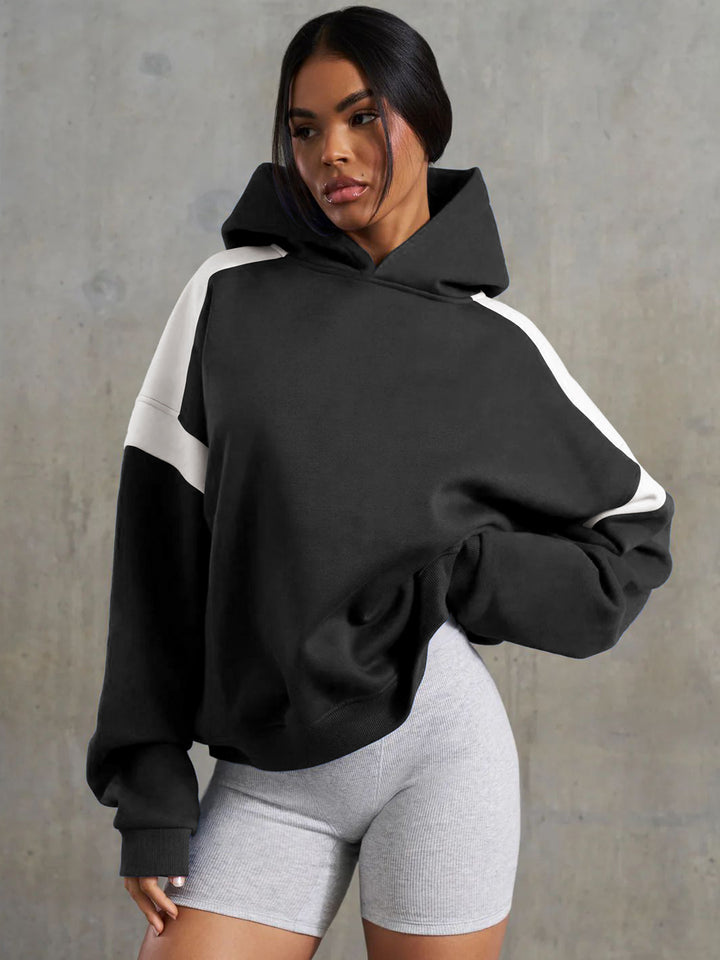 Loose Long-Sleeved Line Sport Hoodie