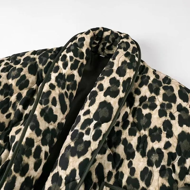 Leopard Print Quilted Jacket