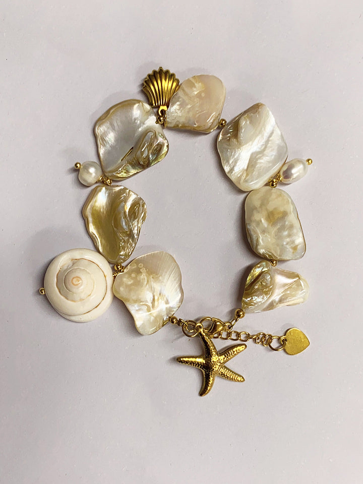 Irregular Natural Shell Starfish Bracelet