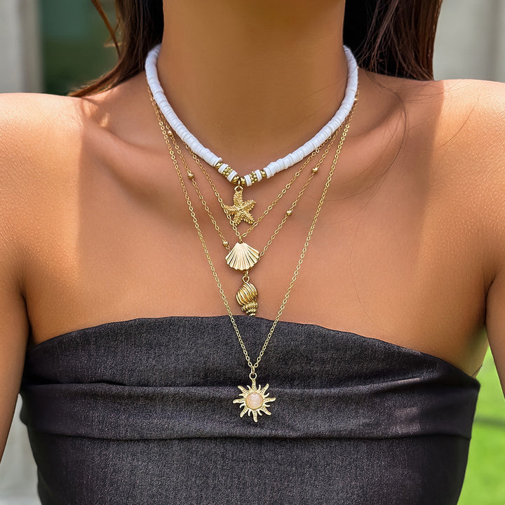 South Pacific Shell Starfish Multi-Layer Necklace