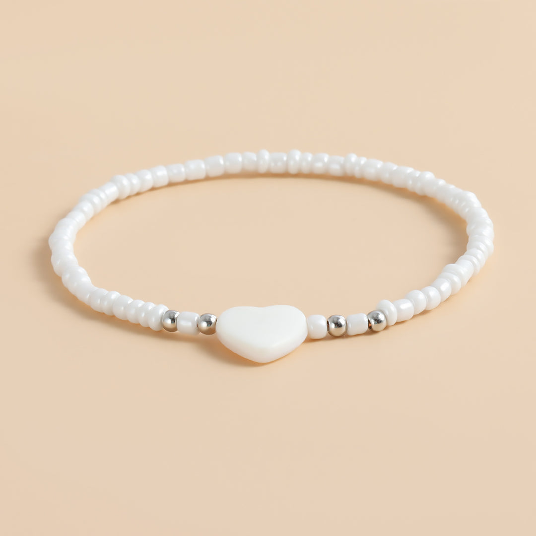 Beaded Heart Necklace Ring Bracelet