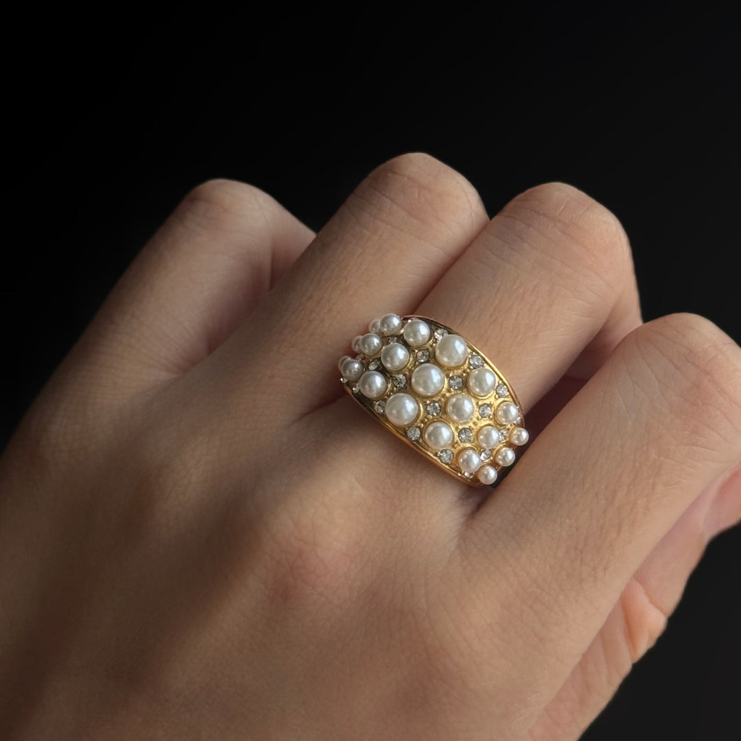 High Quality Pearl Diamond Ring