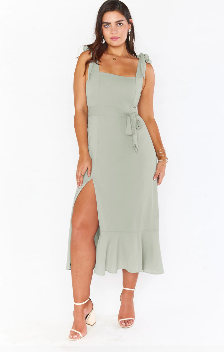 French Temperament High-Grade Split Midi Dress