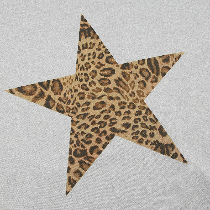 Leopard Print Star Hoodie