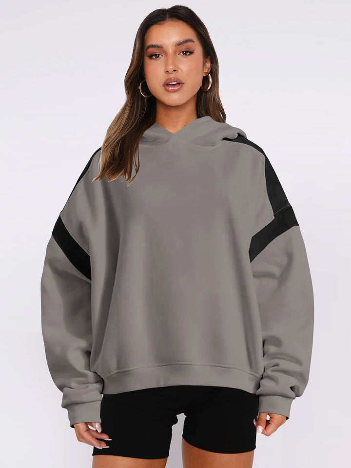 Loose Long-Sleeved Line Sport Hoodie