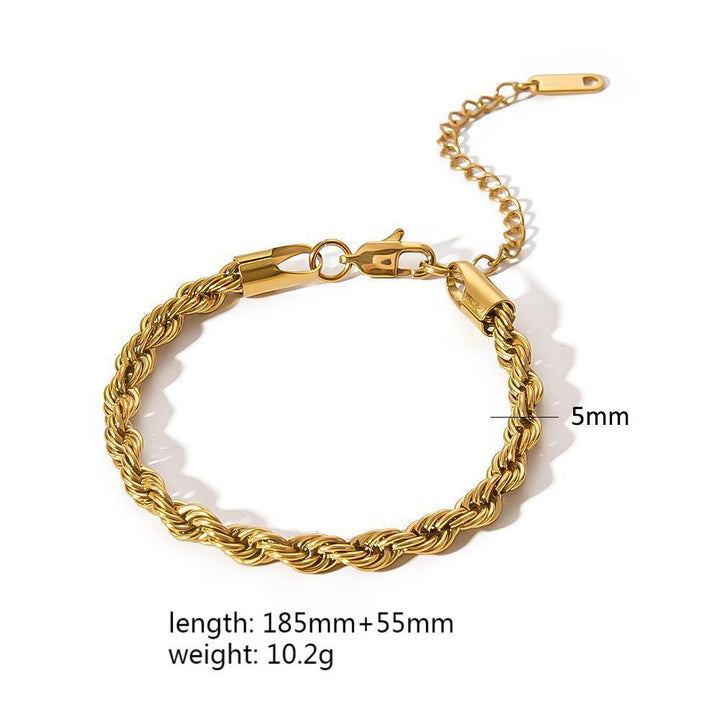 Gold Titanium Steel Chain Snake Bone Bracelets