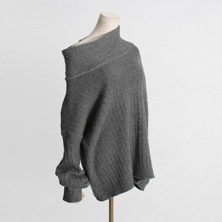 Pullover oversize lavorato a maglia alta